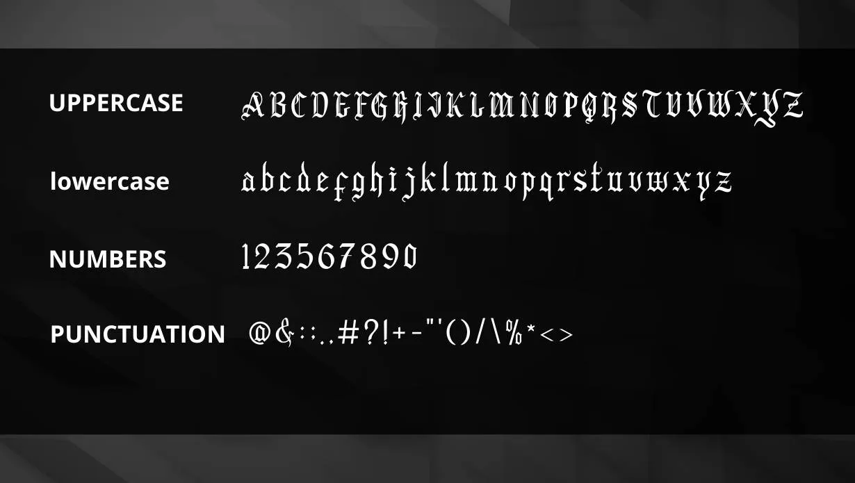 View of Black Clover Font