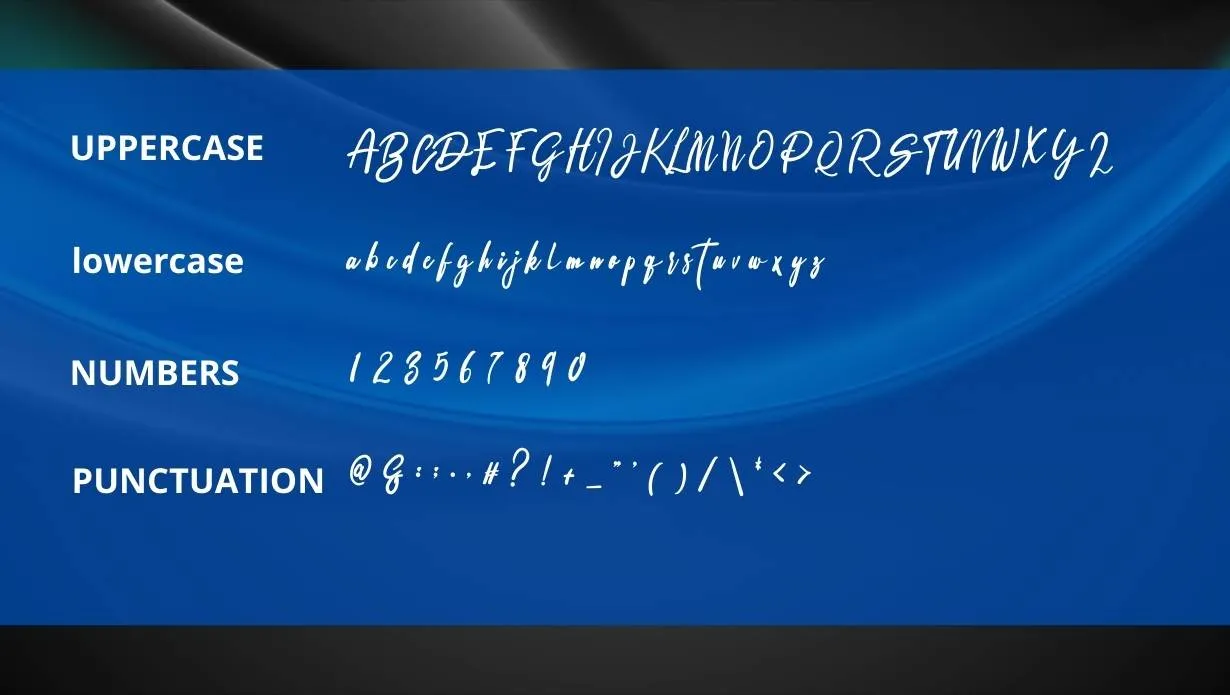 view of signature font