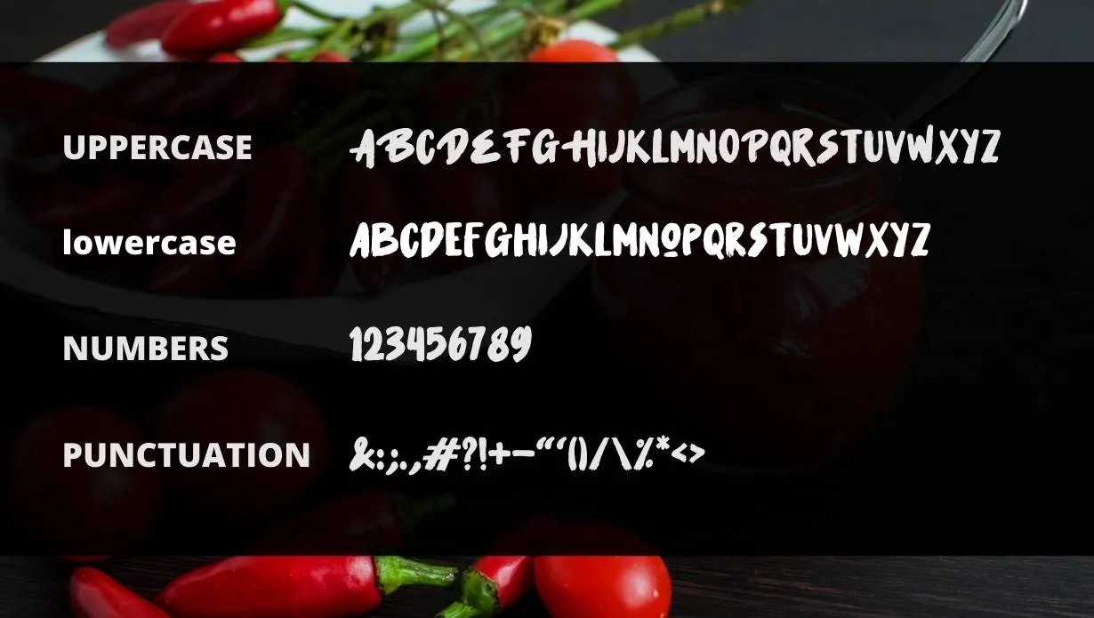View of Hot Sauce Font