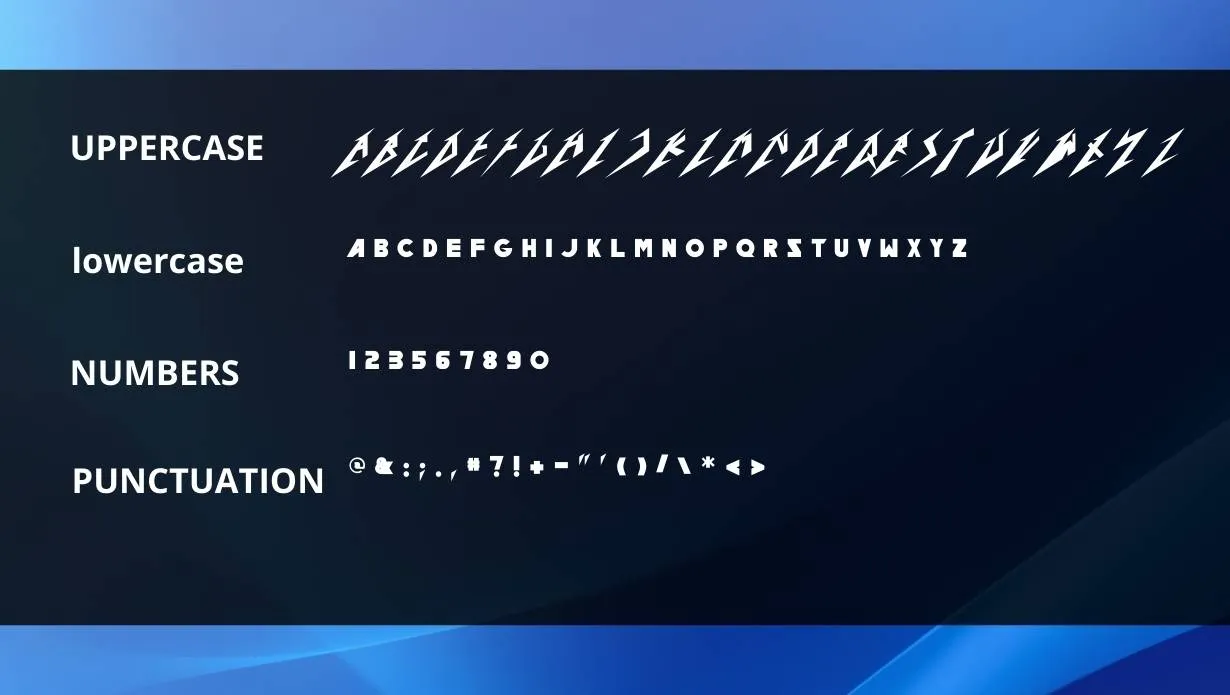 View of Metallica Font