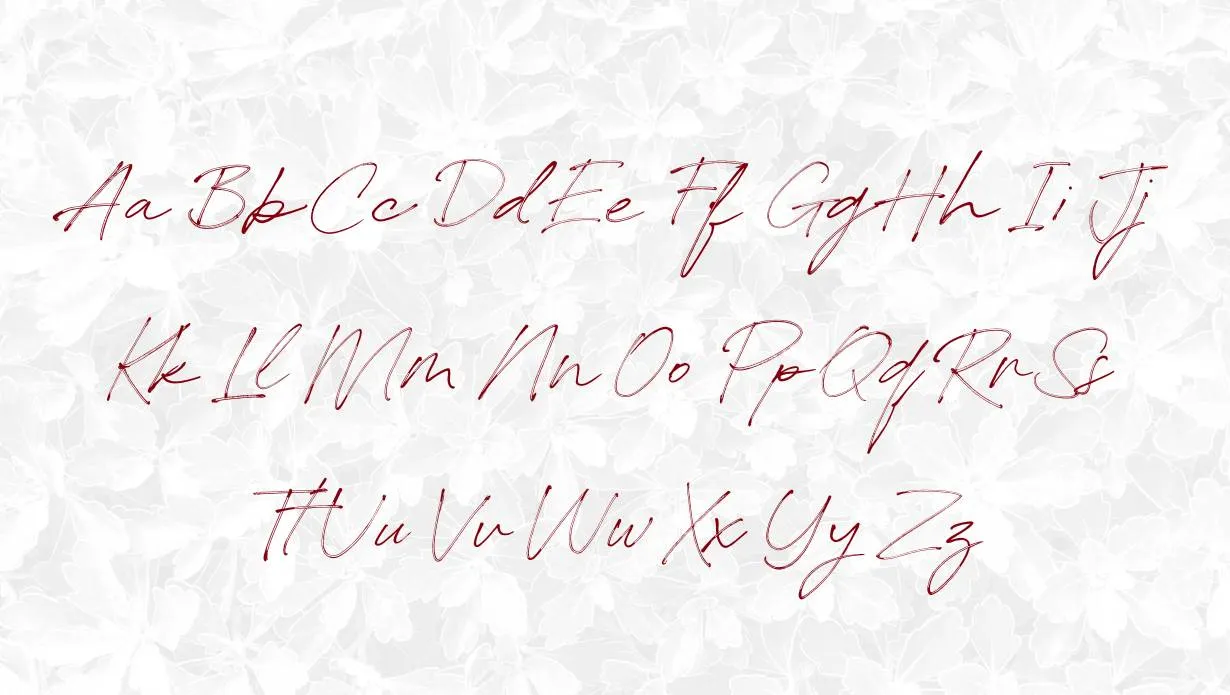 View of redstock font
