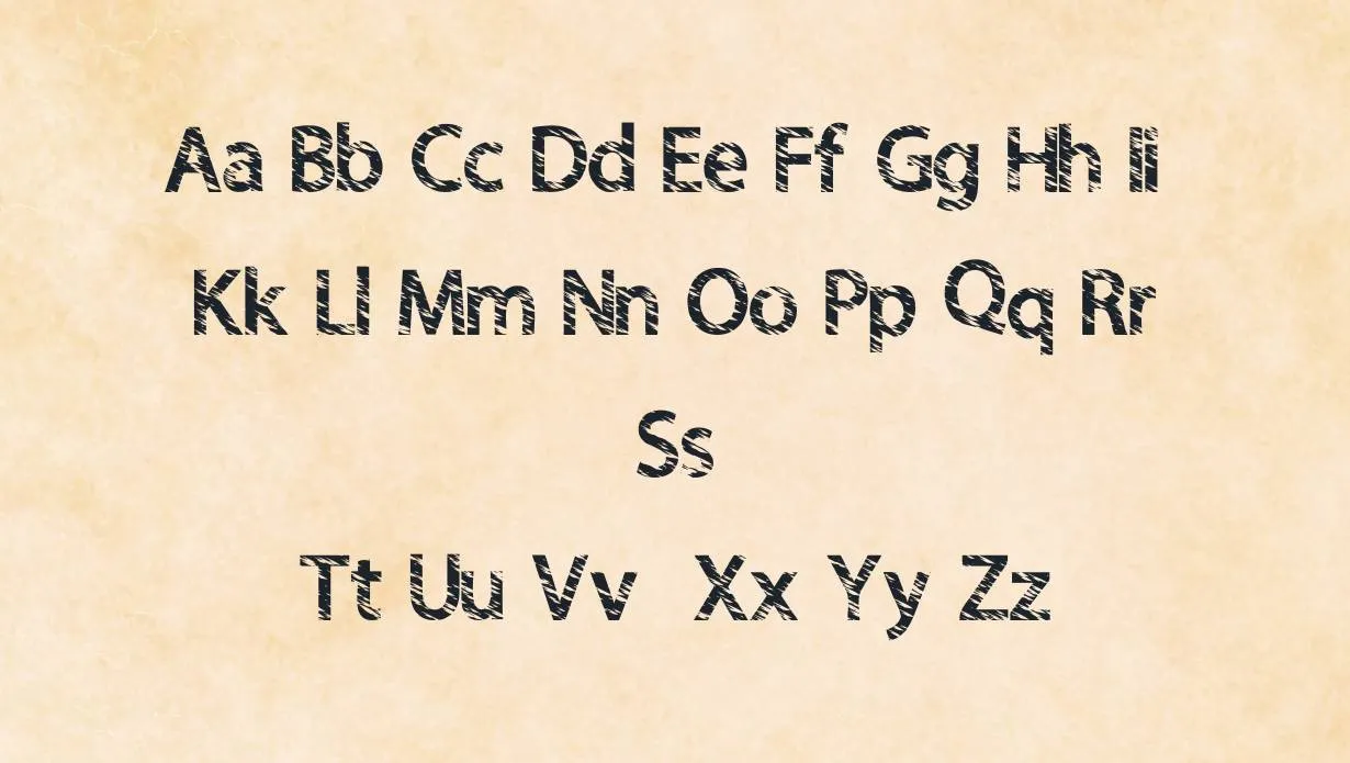 View of quickcut font