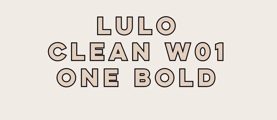 Lulo Clean W01 One Bold Font