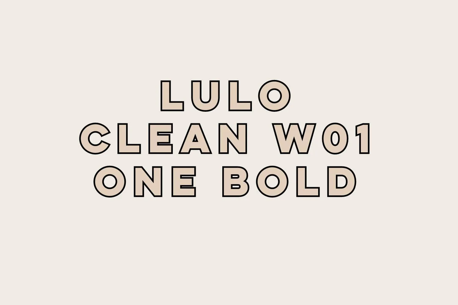 Lulo Clean W01 One Bold Font Free Download