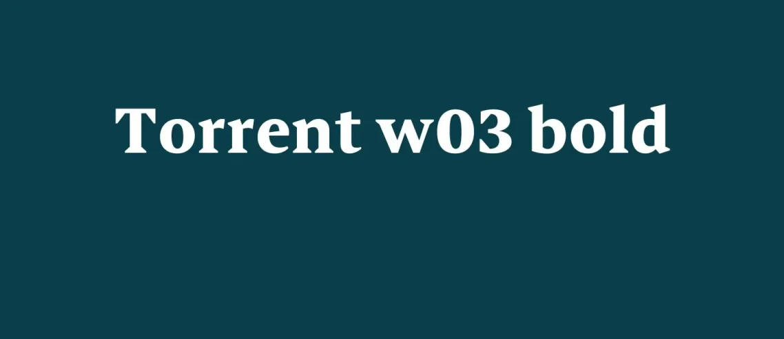 Torrent W03 Bold Font