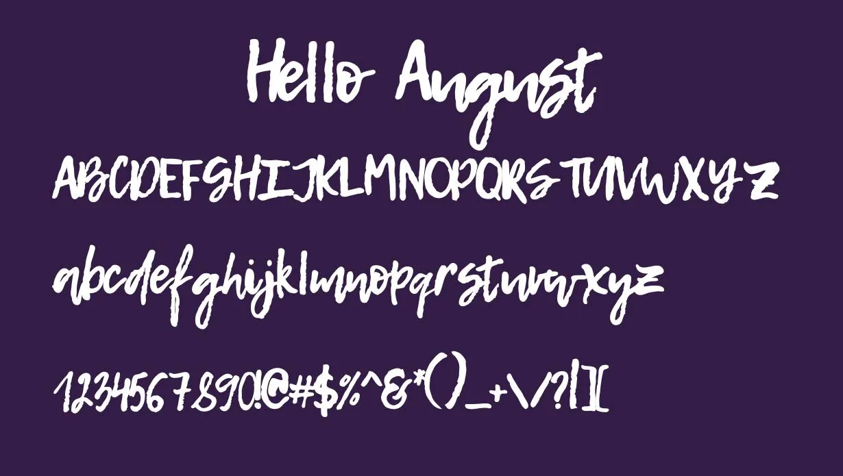 Hello August Font 
