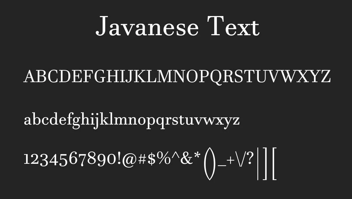 Javanese Script Font Free Download