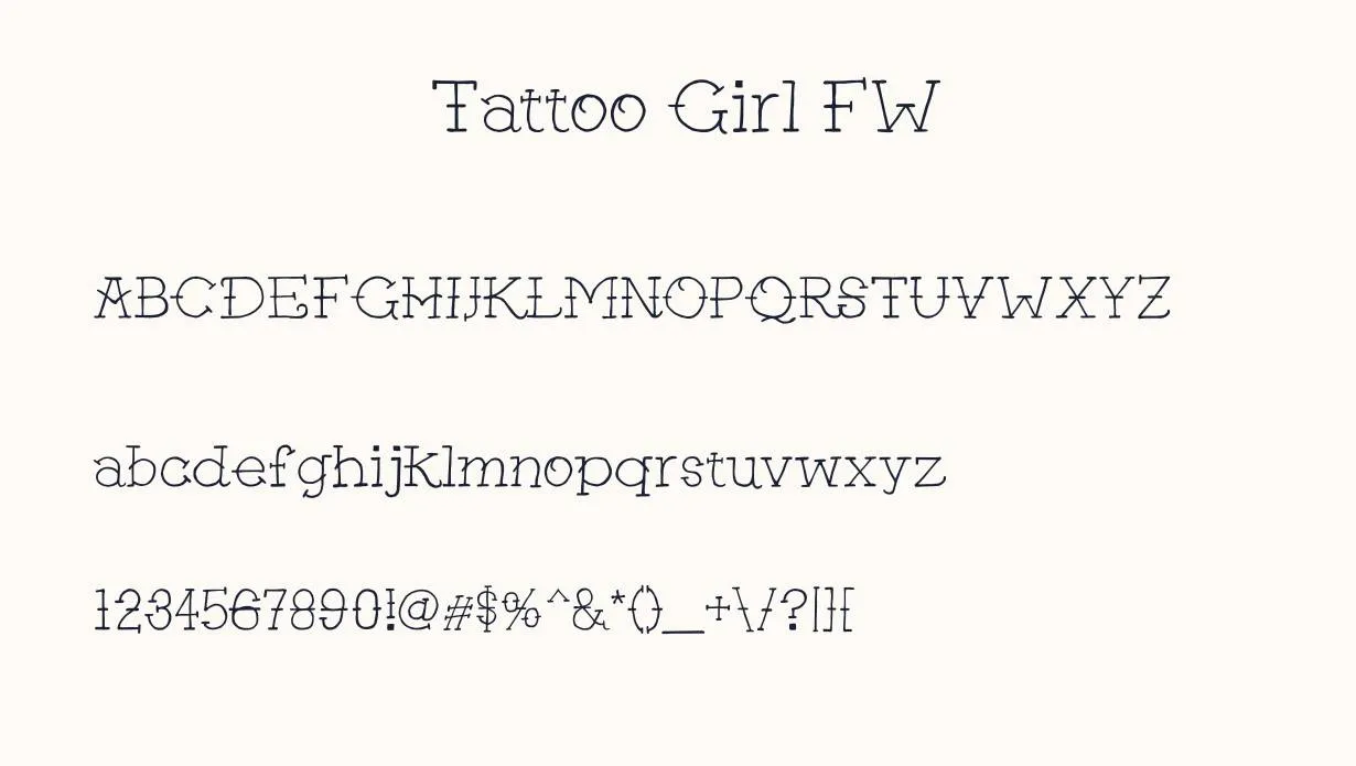 Tattoo Girl FW Font
