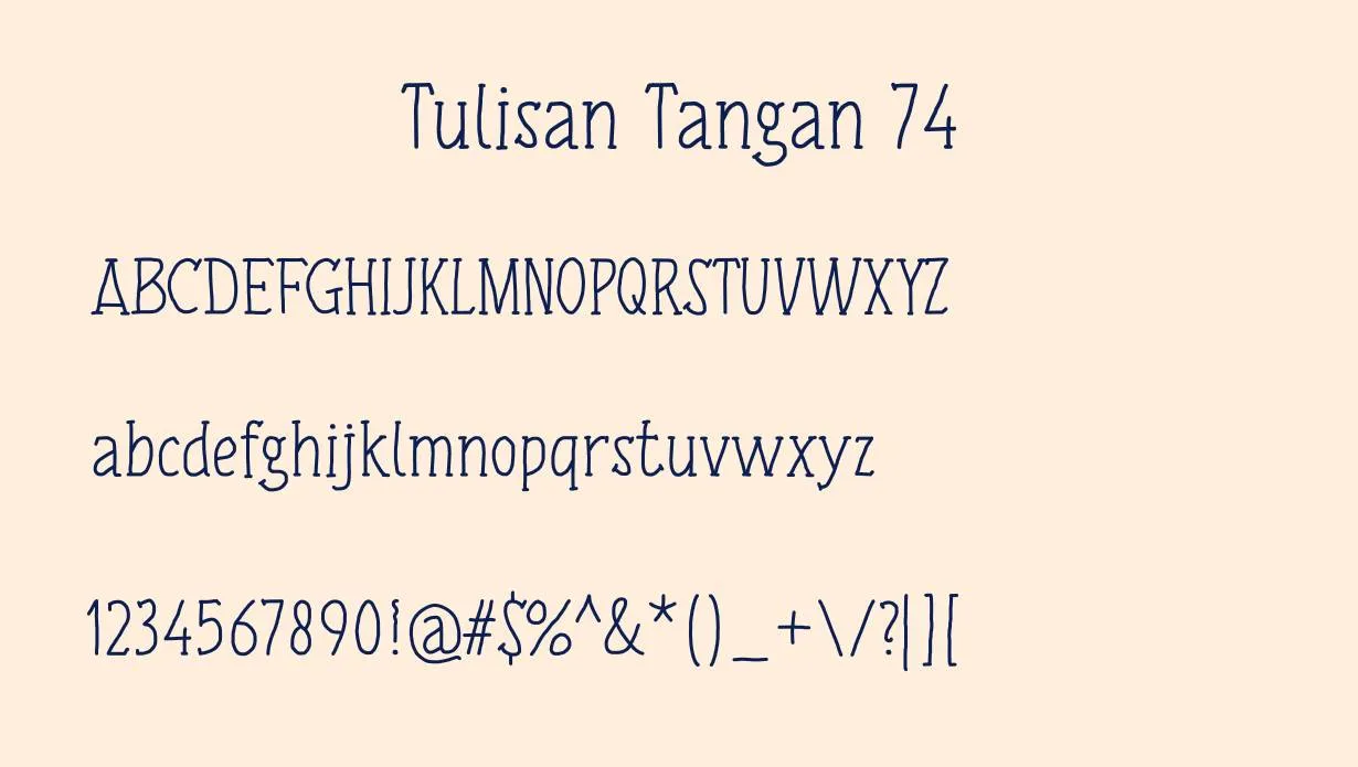 Tulisan Tangan 74 Font